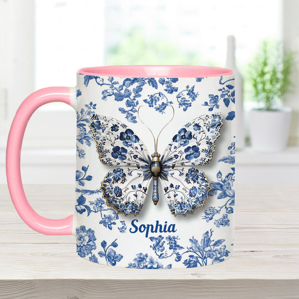 Schmetterlinge lieben – Personalisierte Tasse mit Schmetterlingsmotiv