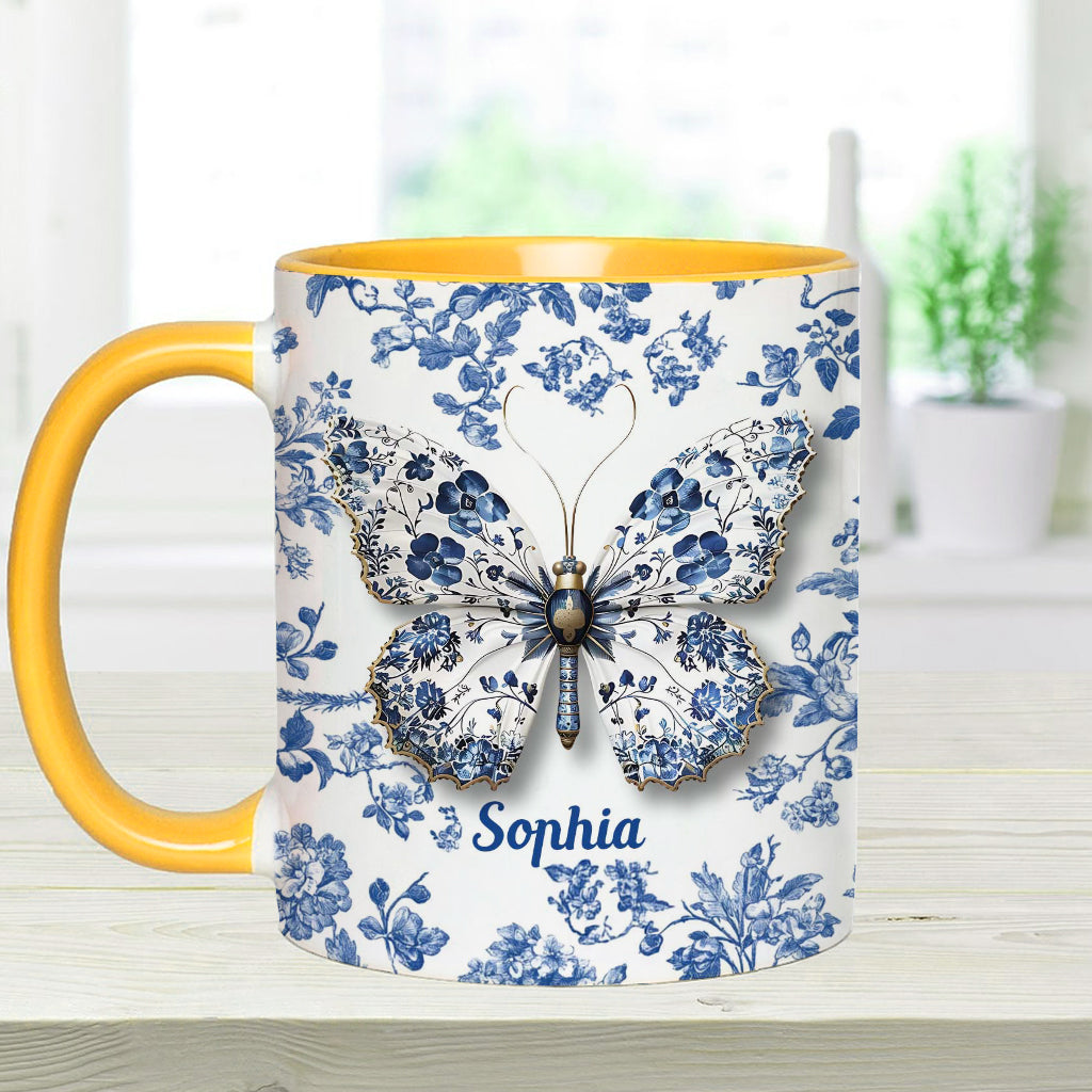 Schmetterlinge lieben – Personalisierte Tasse mit Schmetterlingsmotiv