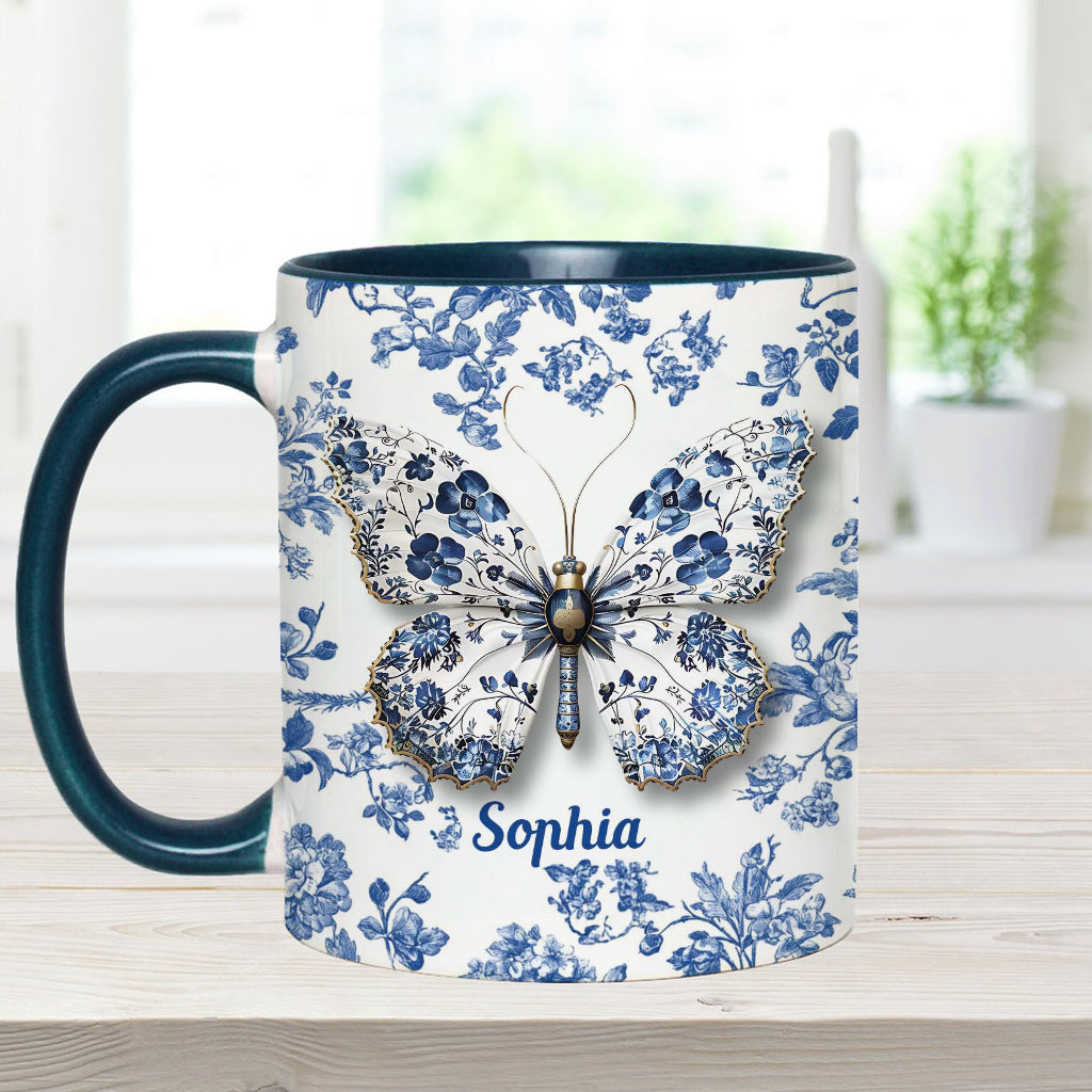 Schmetterlinge lieben – Personalisierte Tasse mit Schmetterlingsmotiv