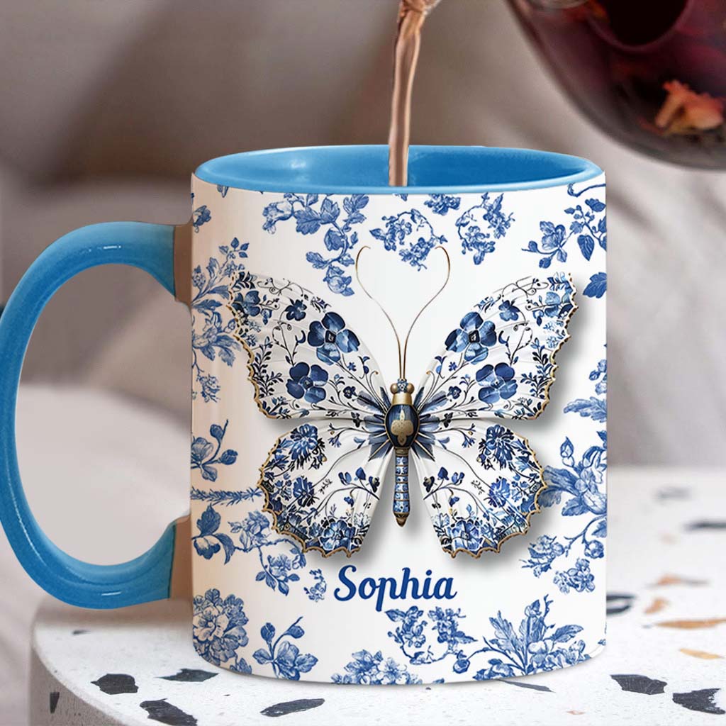 Schmetterlinge lieben – Personalisierte Tasse mit Schmetterlingsmotiv
