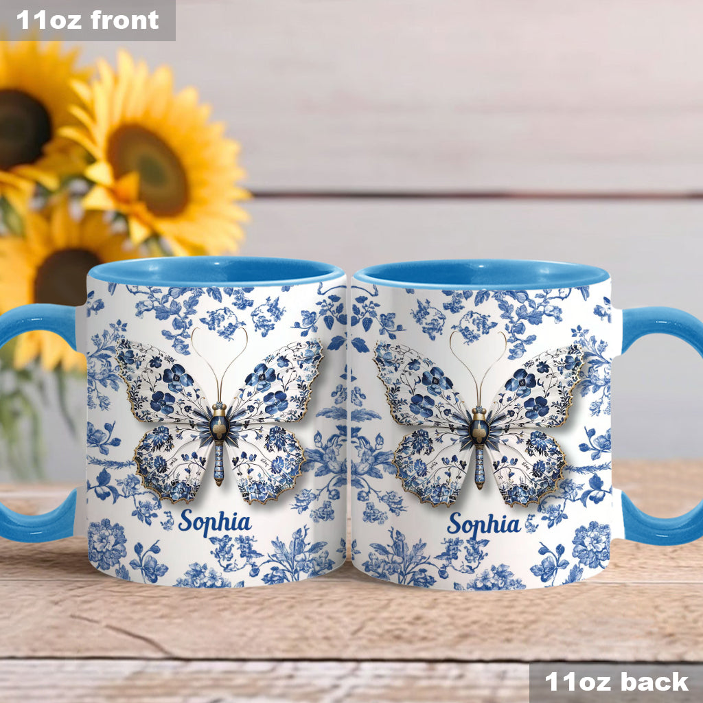 Schmetterlinge lieben – Personalisierte Tasse mit Schmetterlingsmotiv