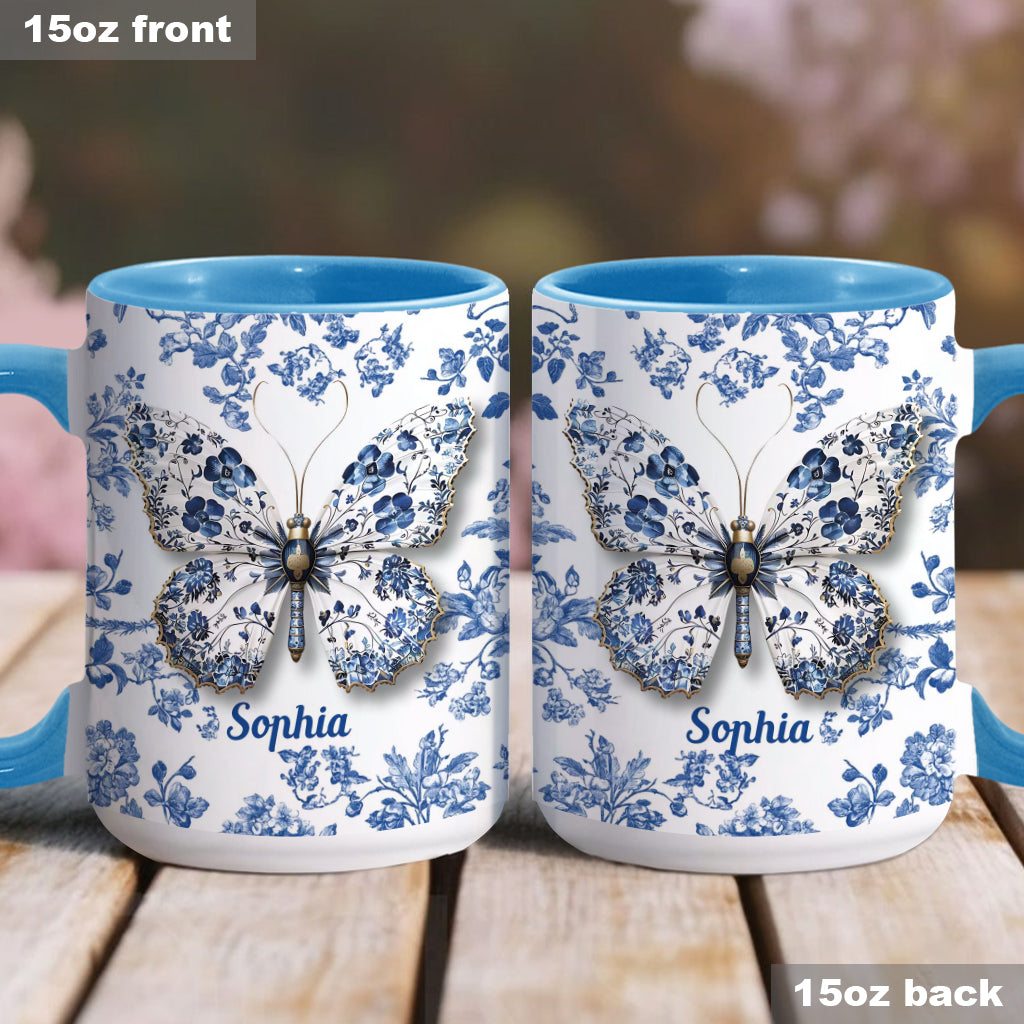 Schmetterlinge lieben – Personalisierte Tasse mit Schmetterlingsmotiv