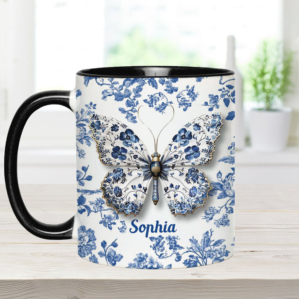 Schmetterlinge lieben – Personalisierte Tasse mit Schmetterlingsmotiv