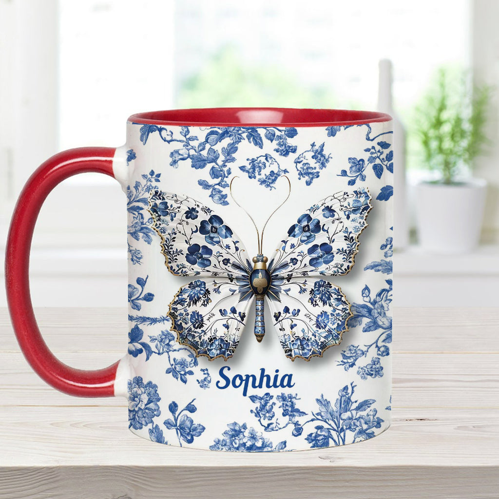 Schmetterlinge lieben – Personalisierte Tasse mit Schmetterlingsmotiv