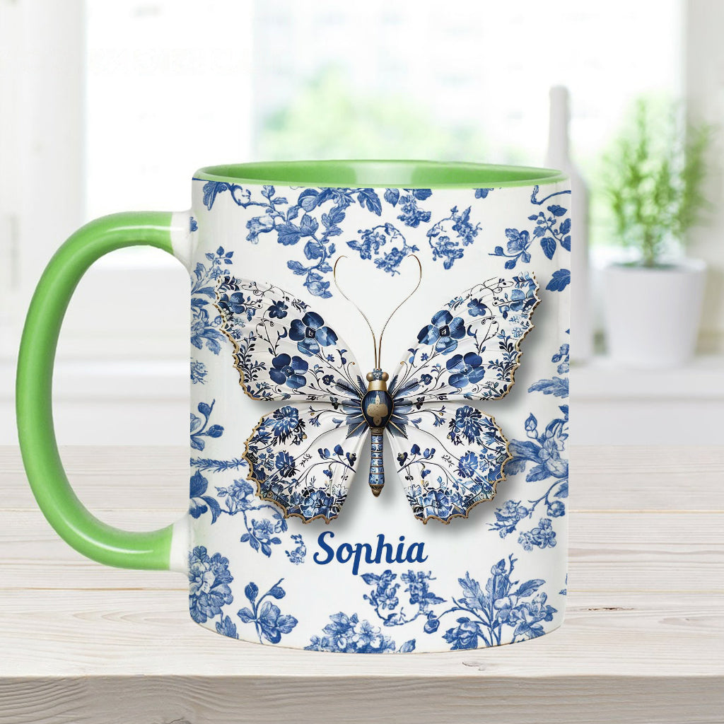 Schmetterlinge lieben – Personalisierte Tasse mit Schmetterlingsmotiv