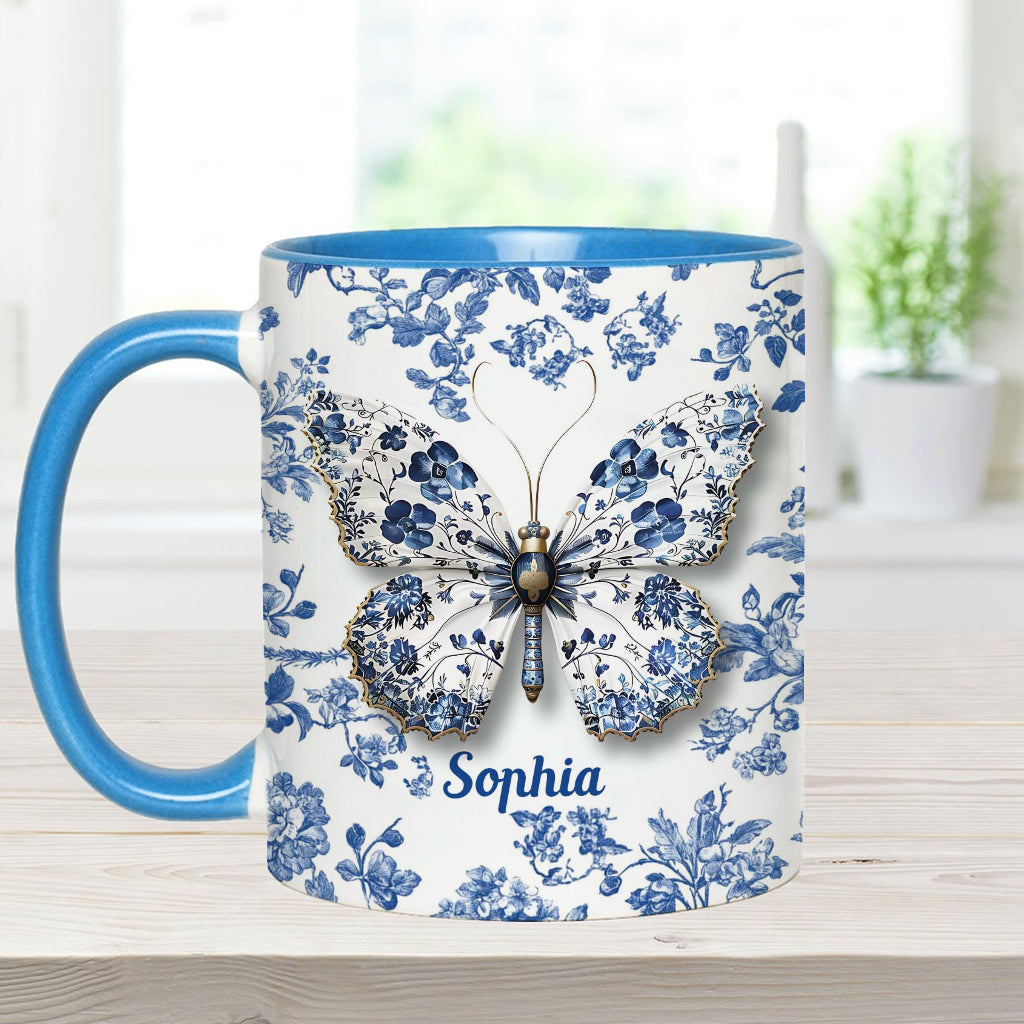 Schmetterlinge lieben – Personalisierte Tasse mit Schmetterlingsmotiv