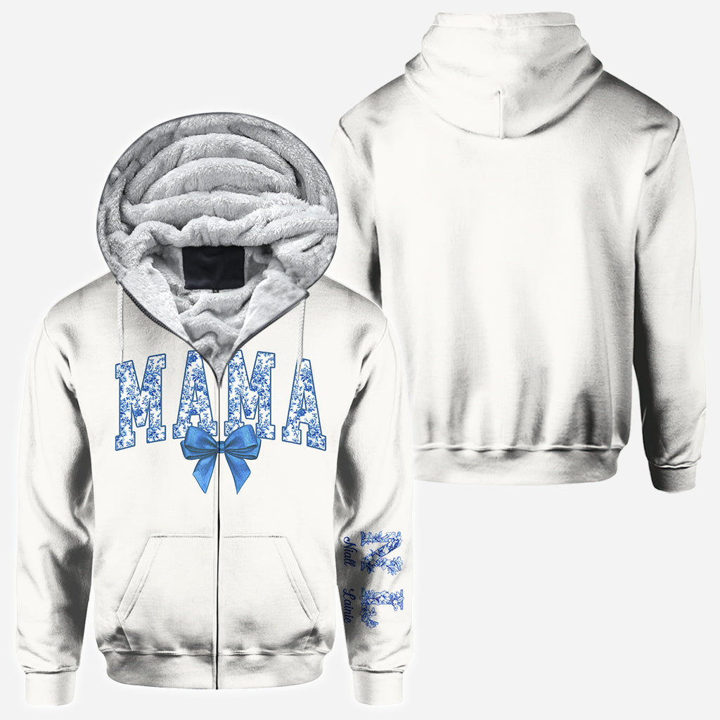 Blue & Pink Floral Toile Mama, Grandma - Personalized Mother All Over Shirt