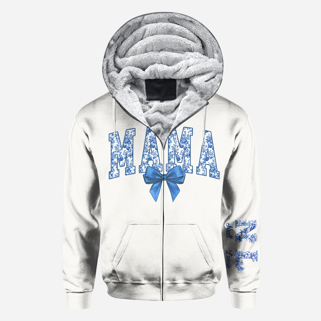 Blue & Pink Floral Toile Mama, Grandma - Personalized Mother All Over Shirt