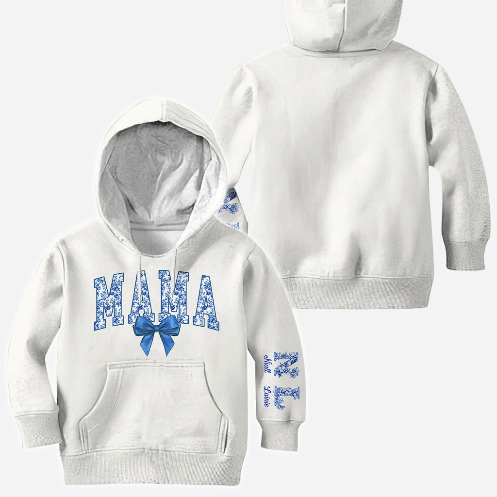 Blue & Pink Floral Toile Mama, Grandma - Personalized Mother All Over Shirt