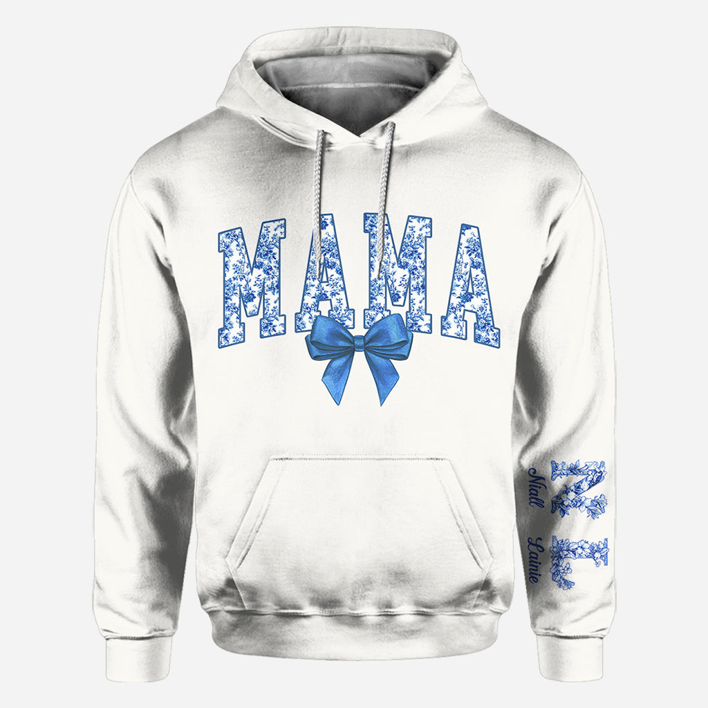 Blue & Pink Floral Toile Mama, Grandma - Personalized Mother All Over Shirt