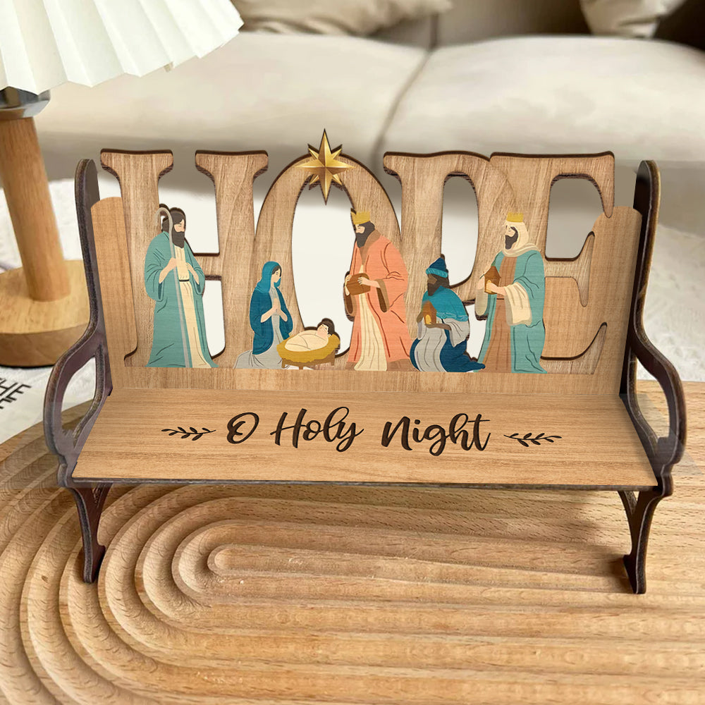 O heilige Nacht - Christliche Holzbank