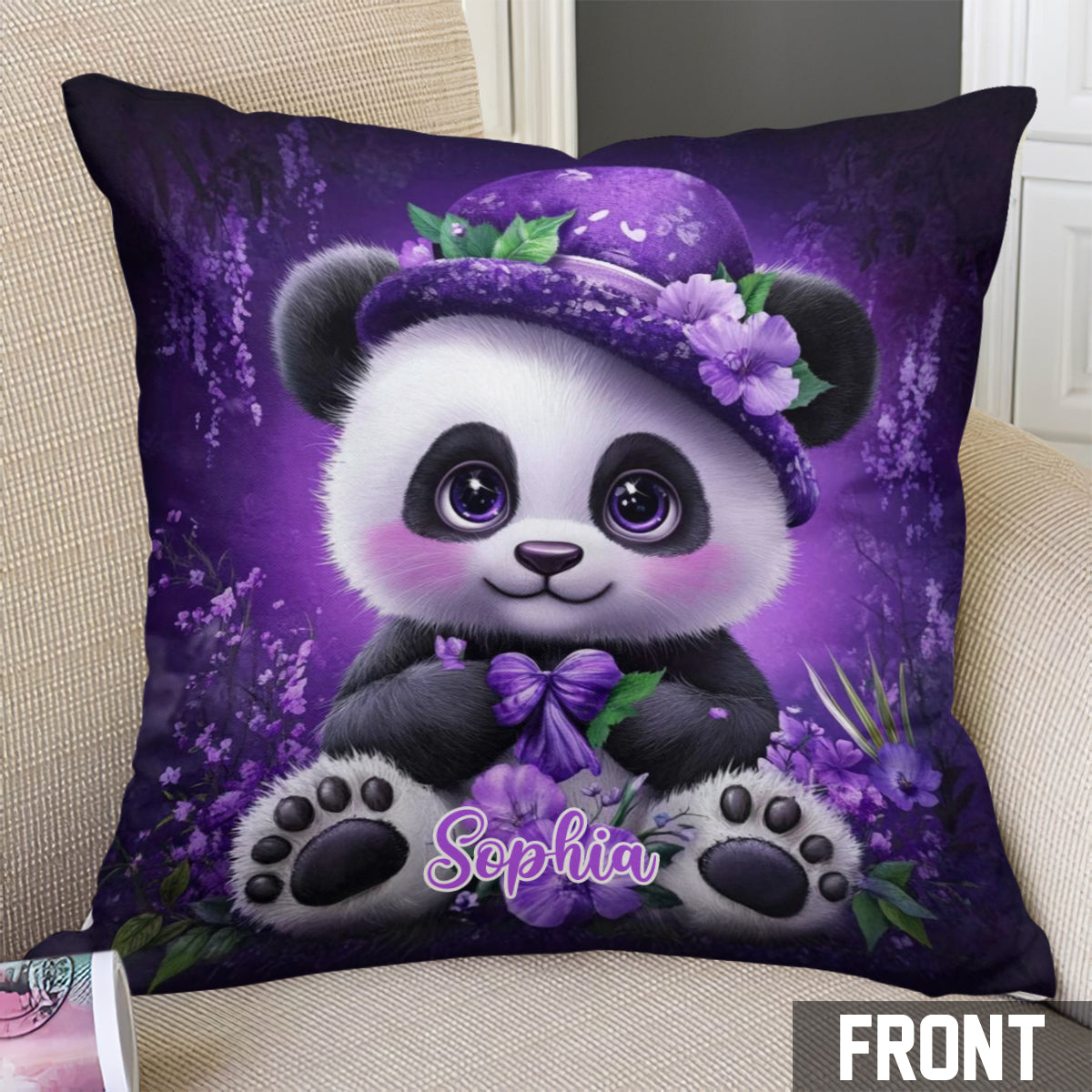 Niedliches Panda-Kissen – Personalisiertes Dekokissen für Panda-Fans
