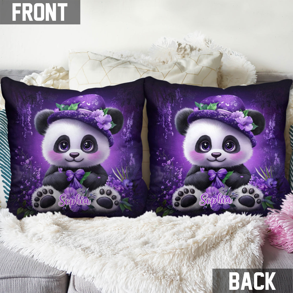 Niedliches Panda-Kissen – Personalisiertes Dekokissen für Panda-Fans