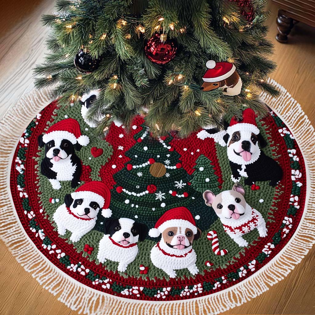 Joyeux Noël ! Joli Pitbull - Jupe de sapin pour chien