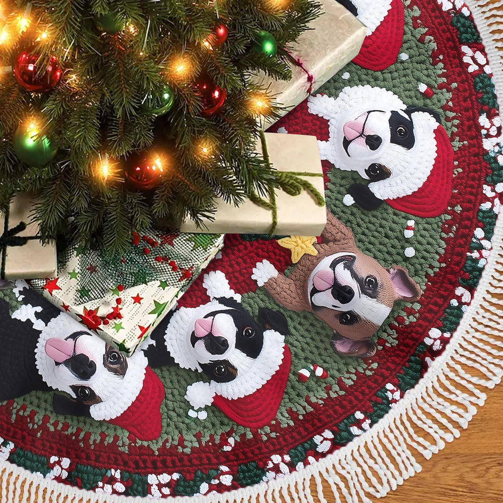 Joyeux Noël ! Joli Pitbull - Jupe de sapin pour chien