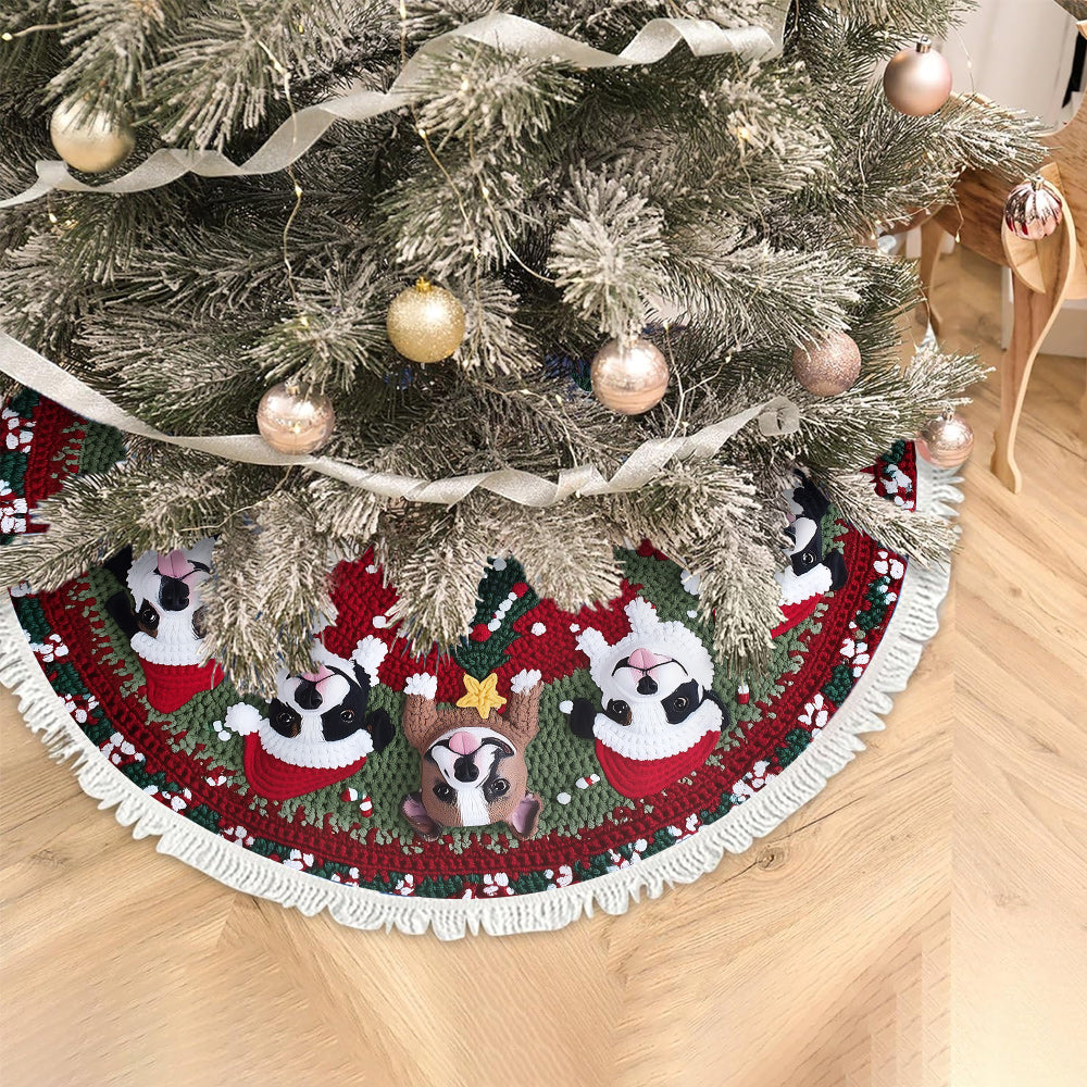 Joyeux Noël ! Joli Pitbull - Jupe de sapin pour chien