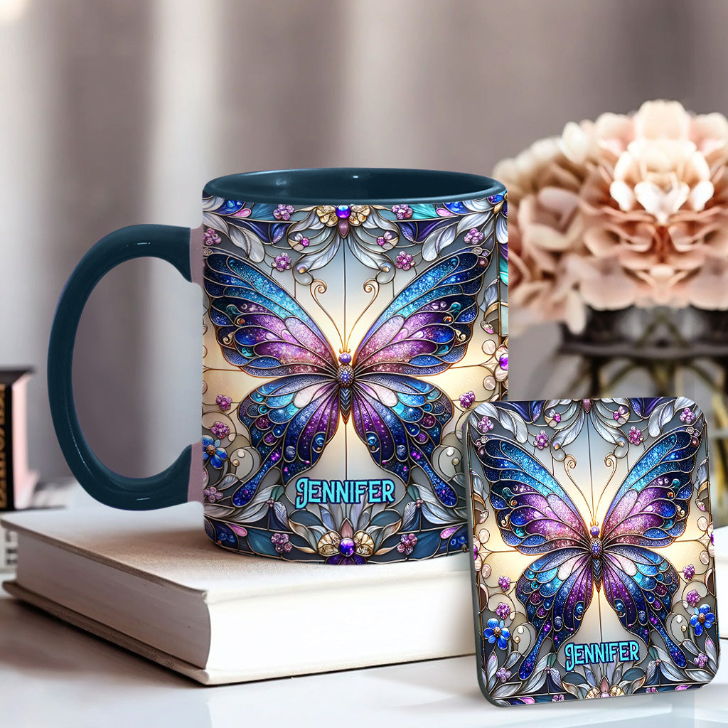Beautiful Butterfly - Personalized Butterfly Accent Mug