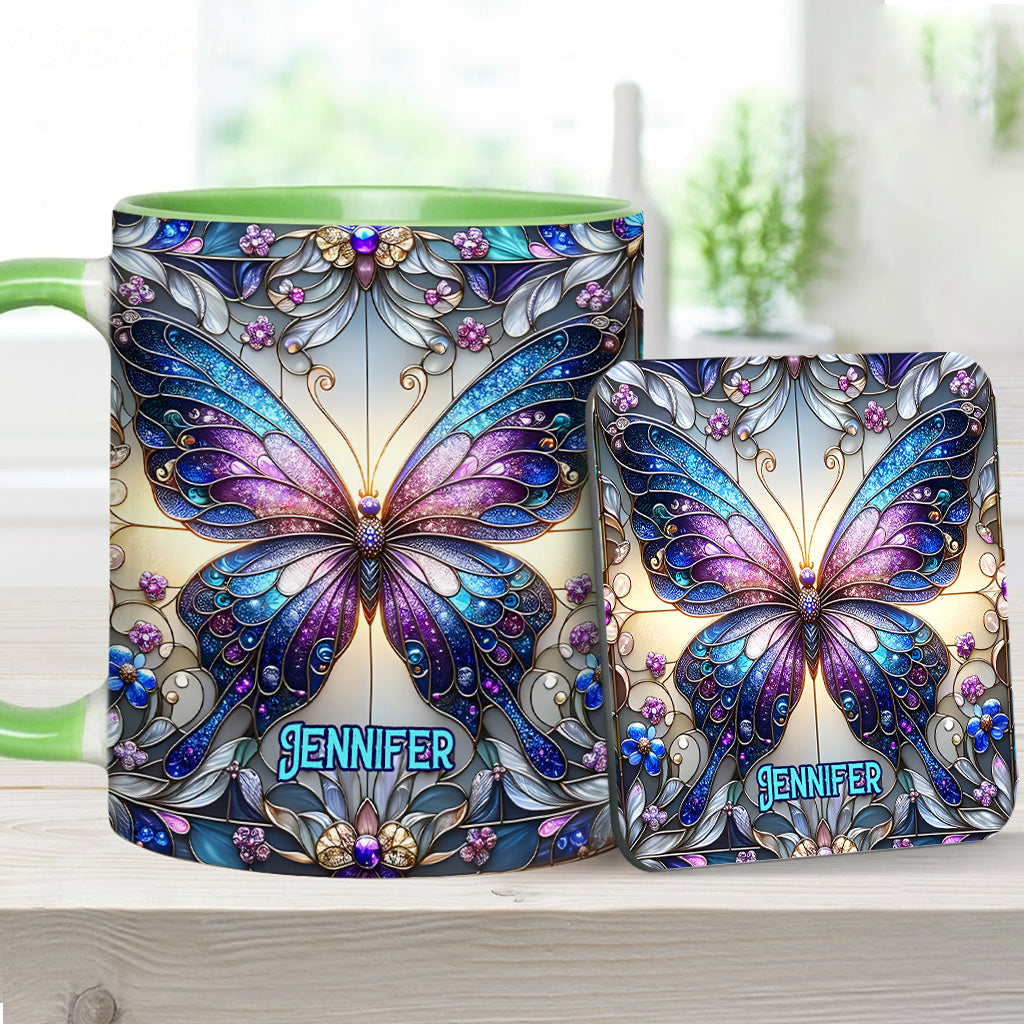 Beautiful Butterfly - Personalized Butterfly Accent Mug