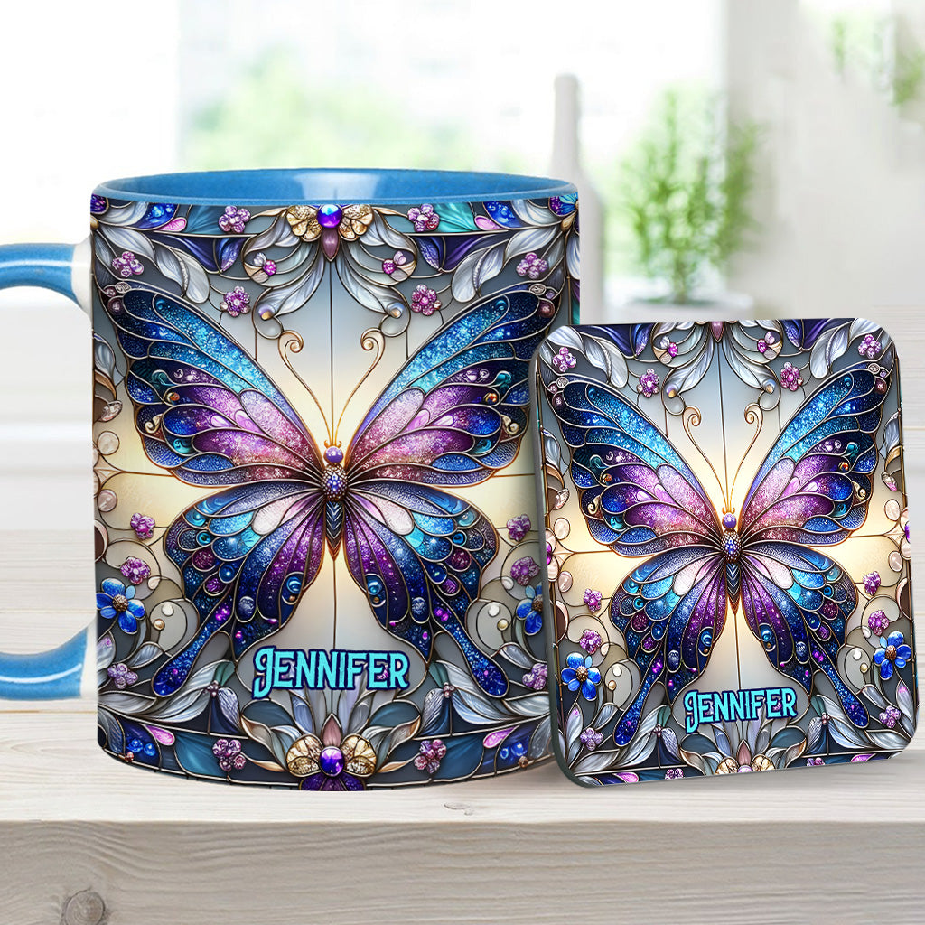 Beautiful Butterfly - Personalized Butterfly Accent Mug