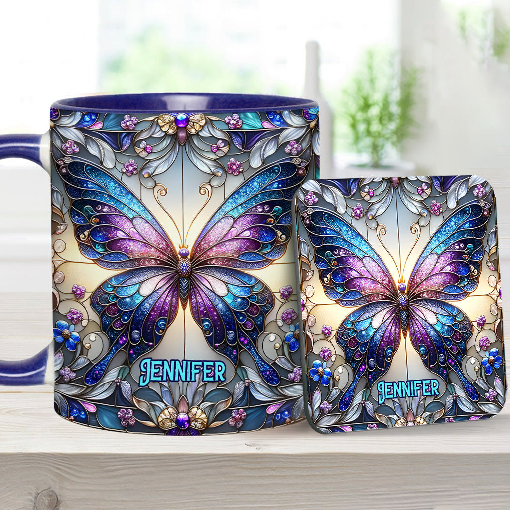 Beautiful Butterfly - Personalized Butterfly Accent Mug