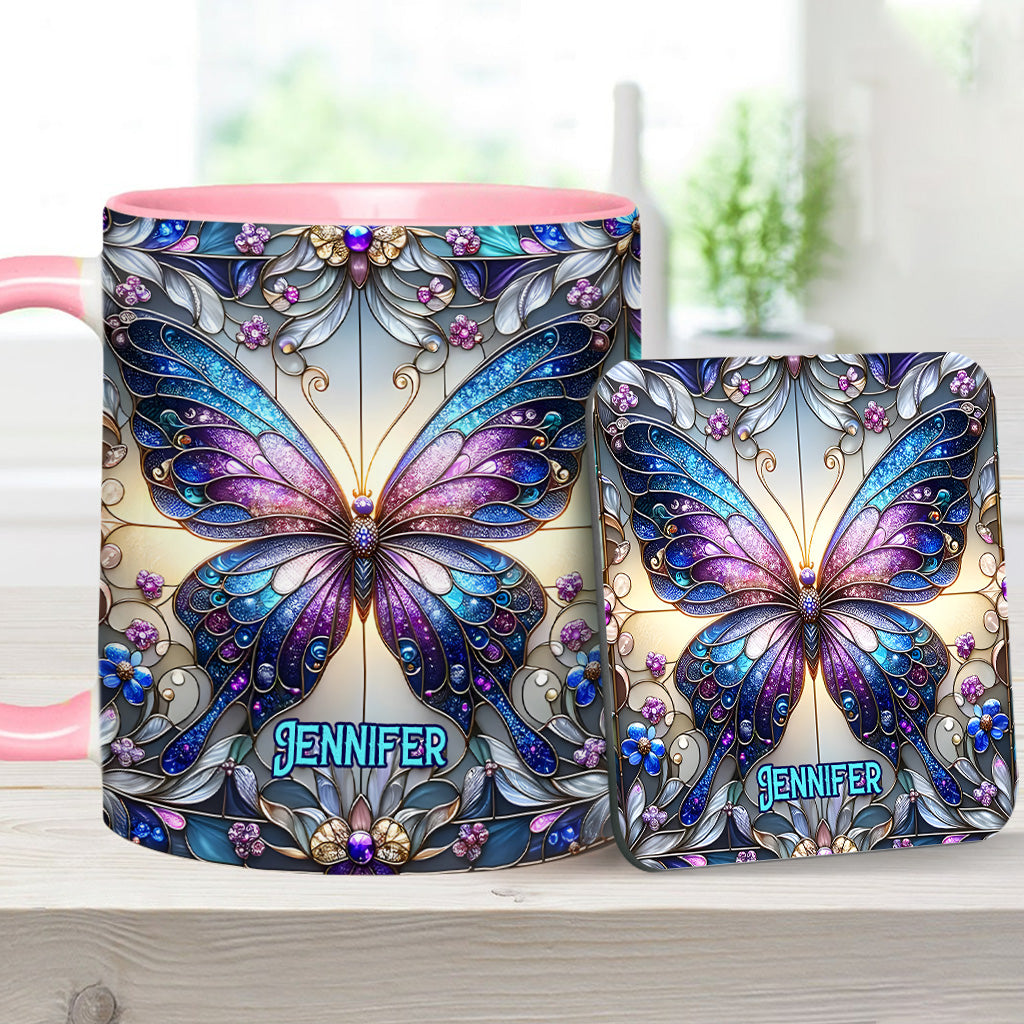 Beautiful Butterfly - Personalized Butterfly Accent Mug