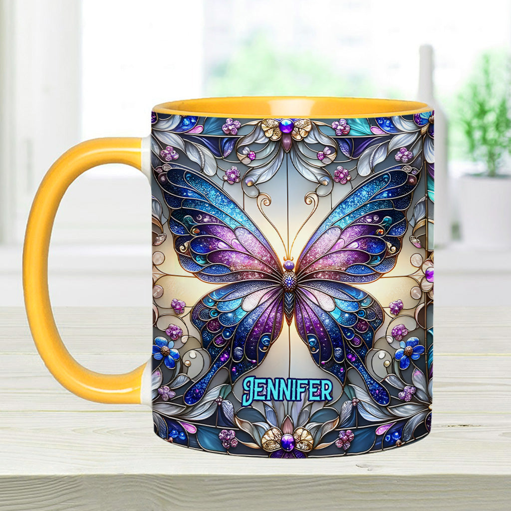 Beautiful Butterfly - Personalized Butterfly Accent Mug