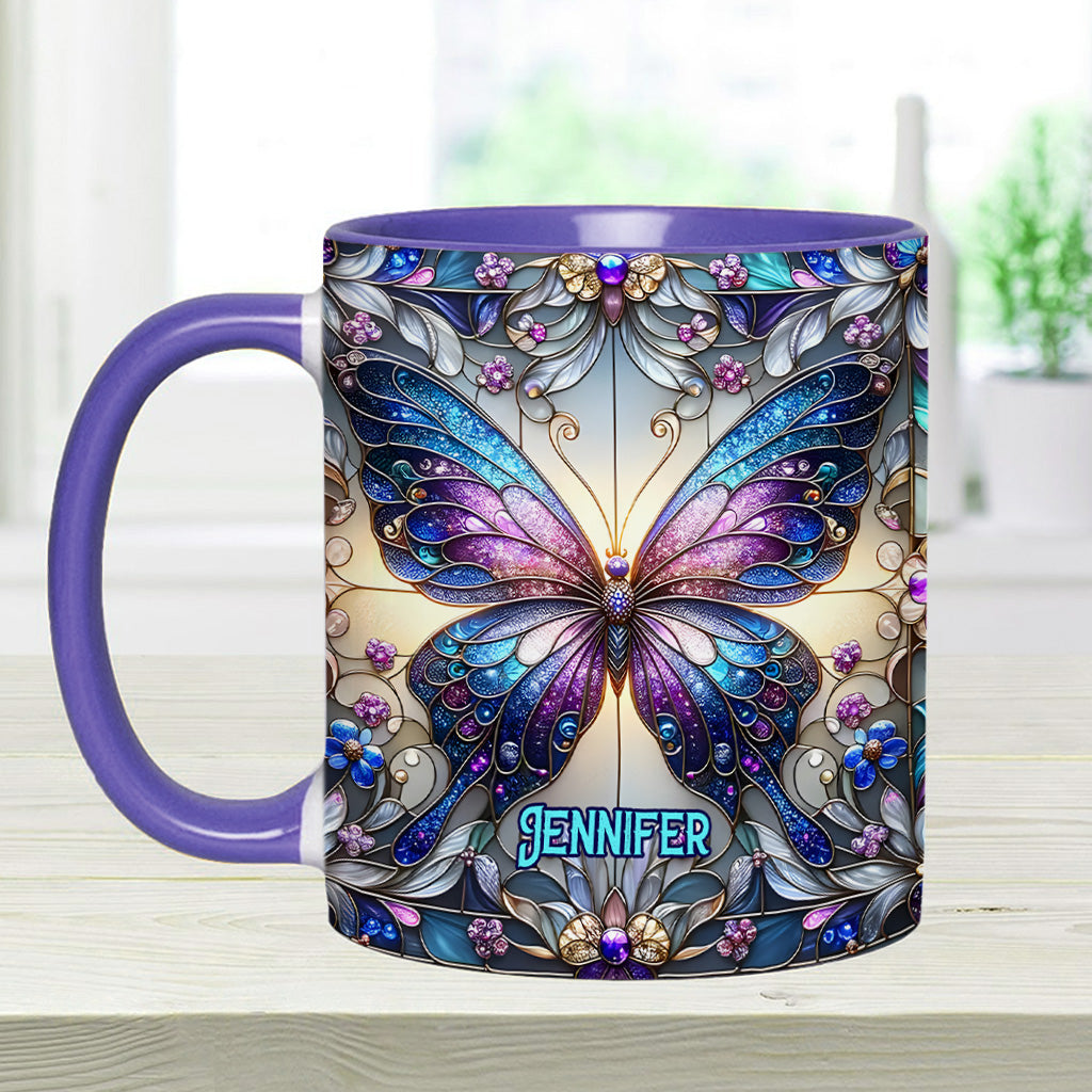 Beautiful Butterfly - Personalized Butterfly Accent Mug