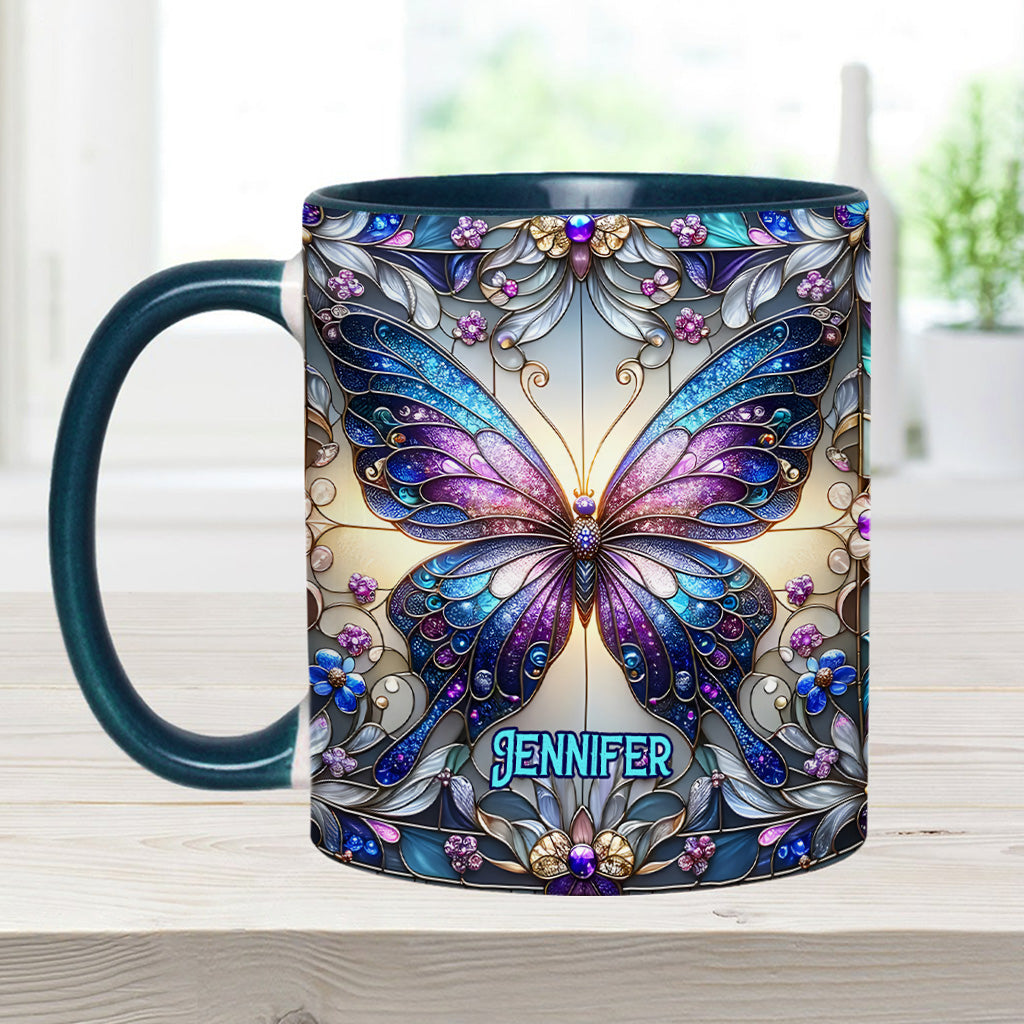 Beautiful Butterfly - Personalized Butterfly Accent Mug