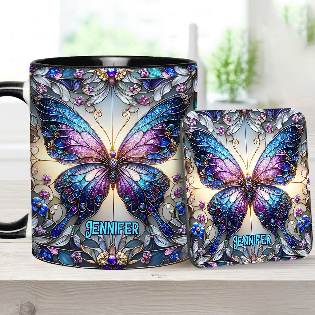 Beautiful Butterfly - Personalized Butterfly Accent Mug