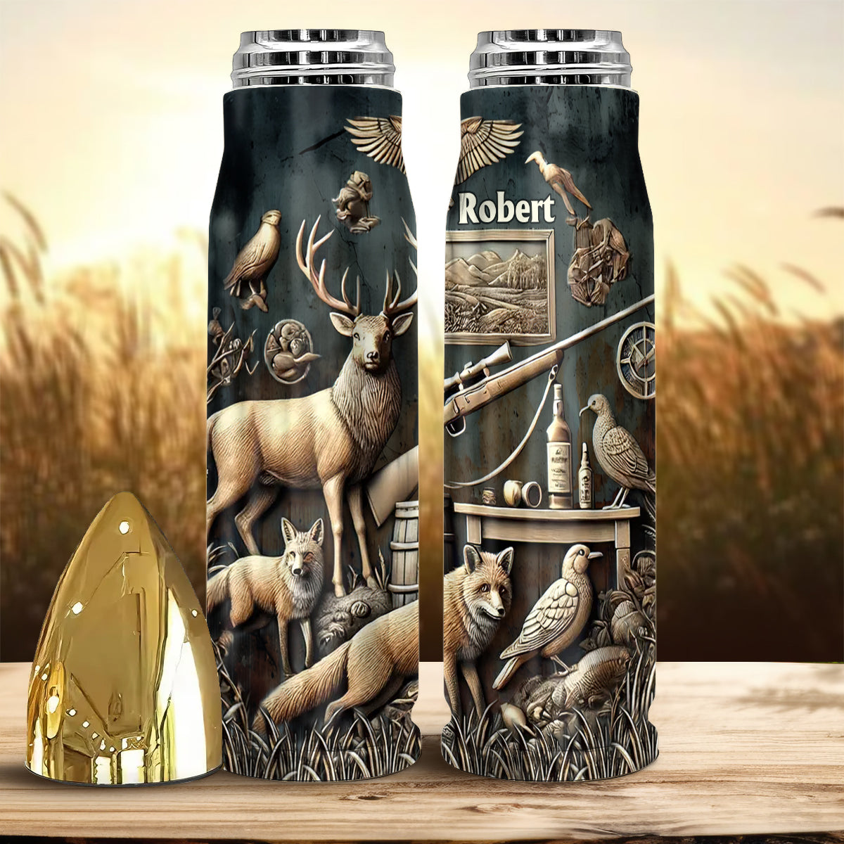 Bester Jäger aller Zeiten – Personalisierter Kugeltrommel-Tumbler für die Jagd