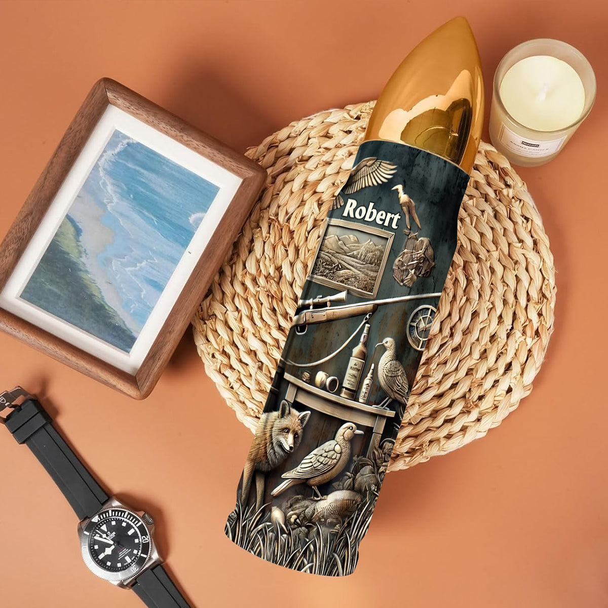 Bester Jäger aller Zeiten – Personalisierter Kugeltrommel-Tumbler für die Jagd