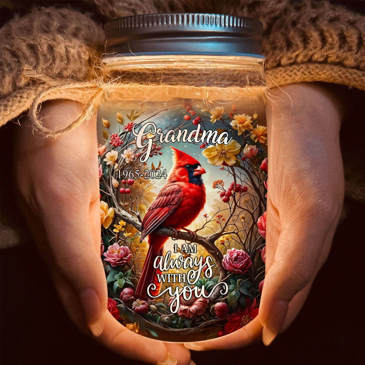 Angel's Whisper - Personalized Memorial Mason Jar Light