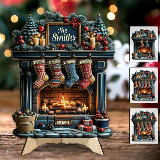 Merry Christmas - Personalized Family 2 Layered Wood Sign / Wood Plaque