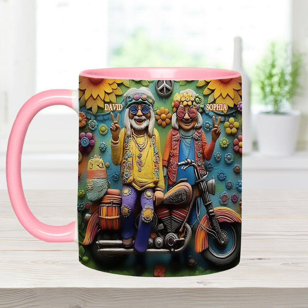 Amour et Paix - Mug personnalisé style hippie