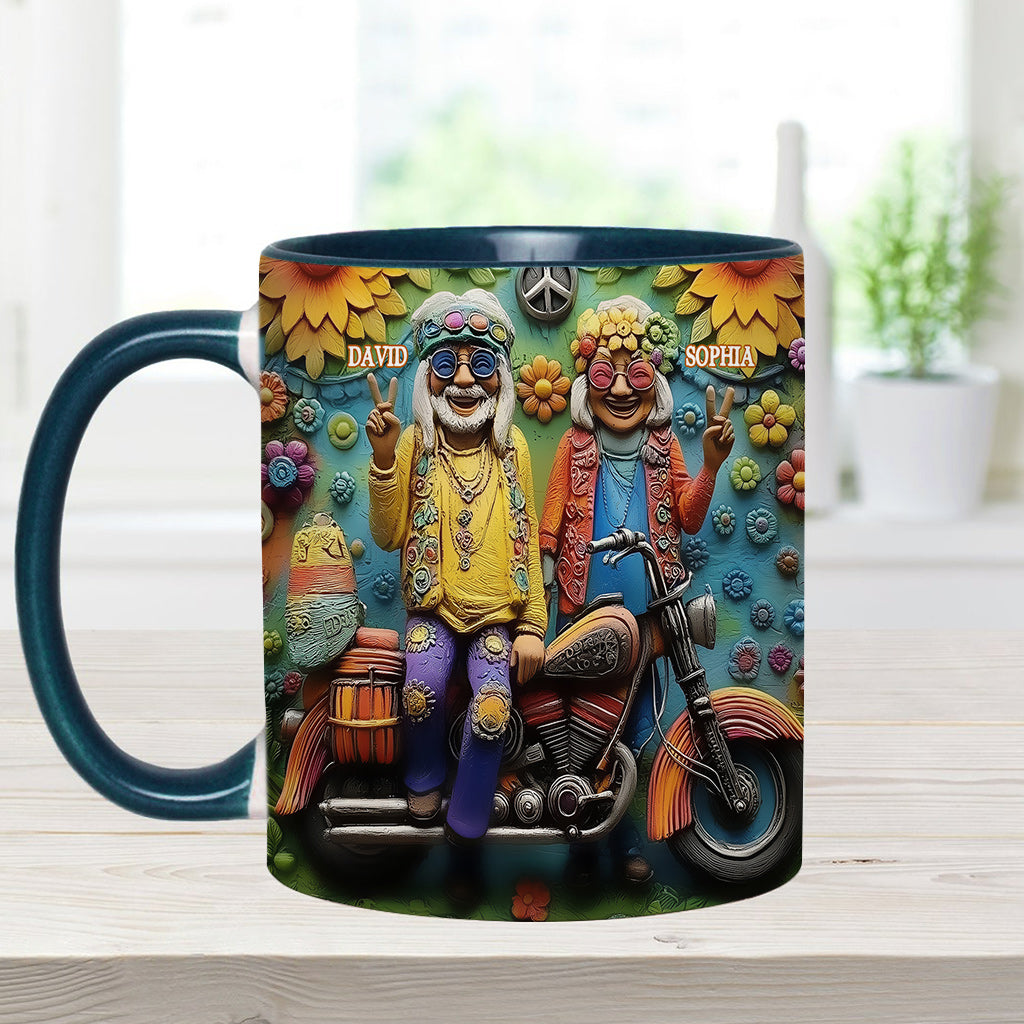 Amour et Paix - Mug personnalisé style hippie