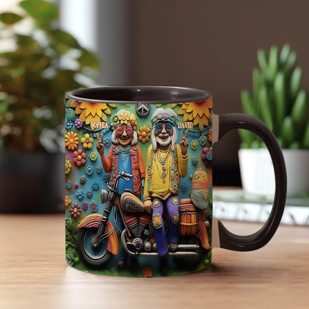 Amour et Paix - Mug personnalisé style hippie