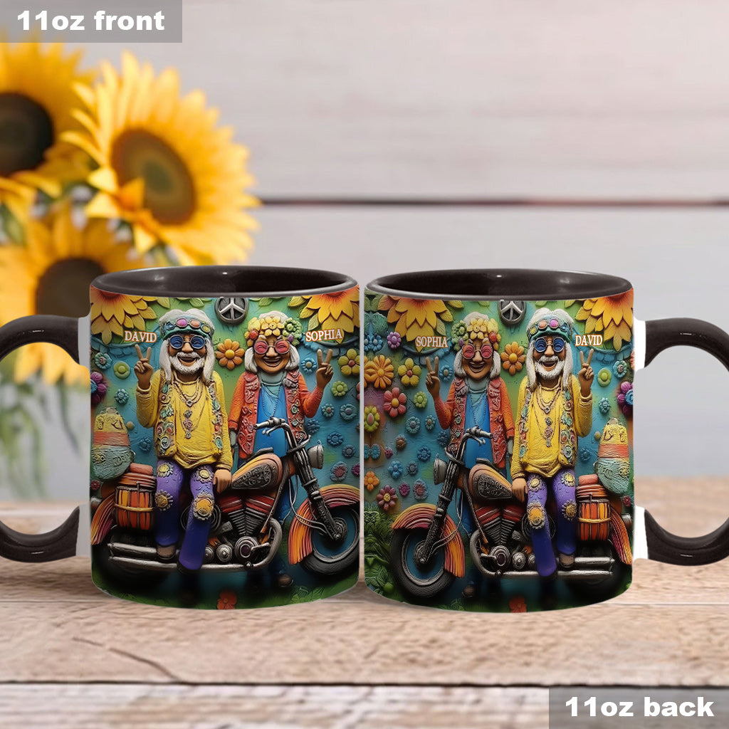 Amour et Paix - Mug personnalisé style hippie