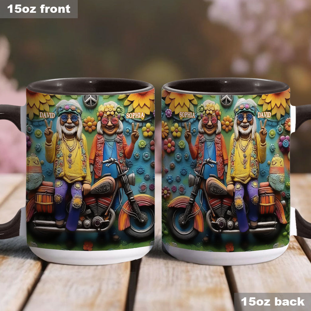 Amour et Paix - Mug personnalisé style hippie