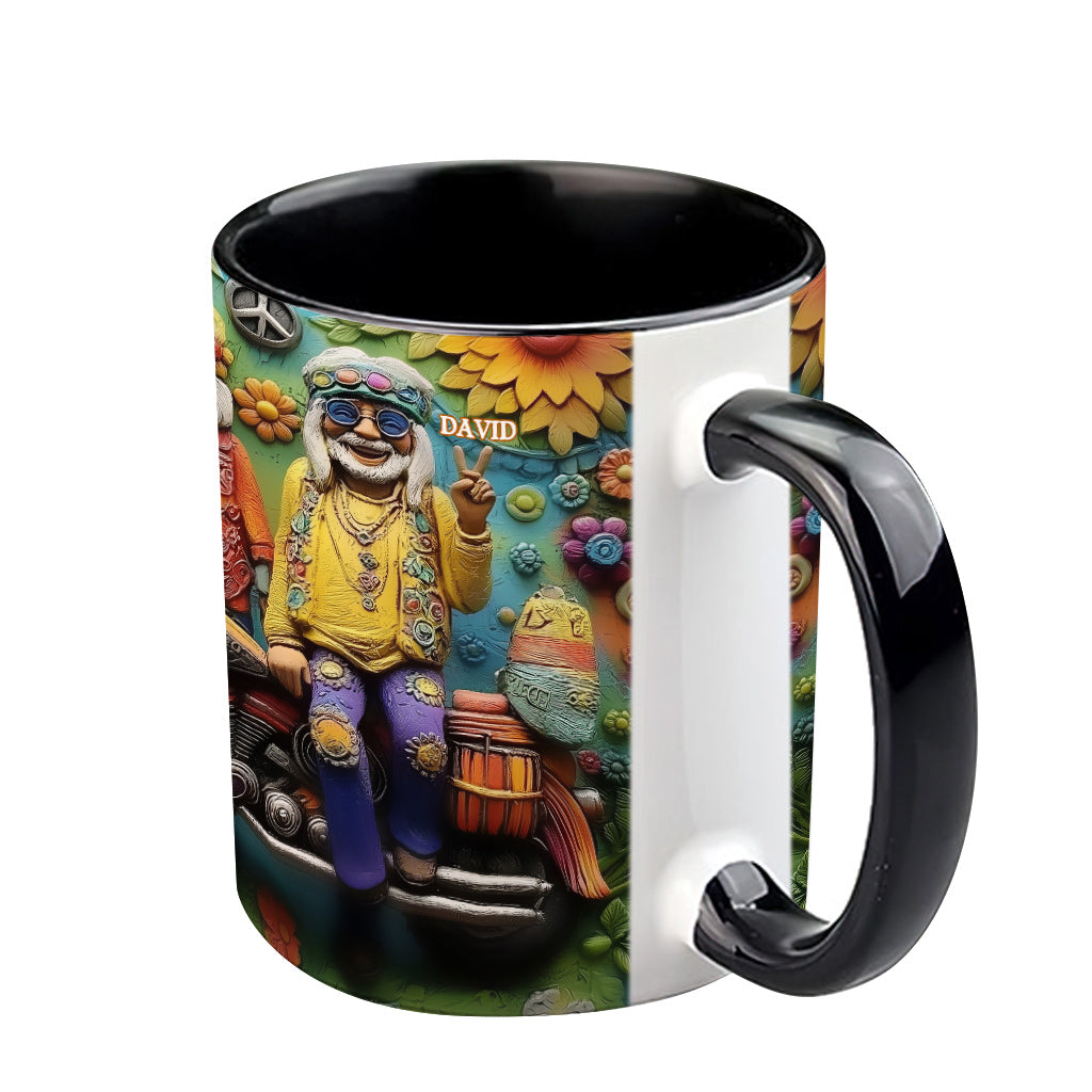 Amour et Paix - Mug personnalisé style hippie