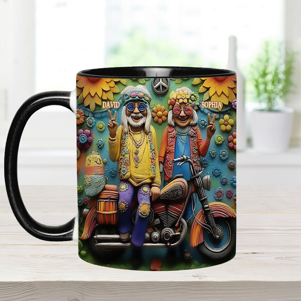 Amour et Paix - Mug personnalisé style hippie