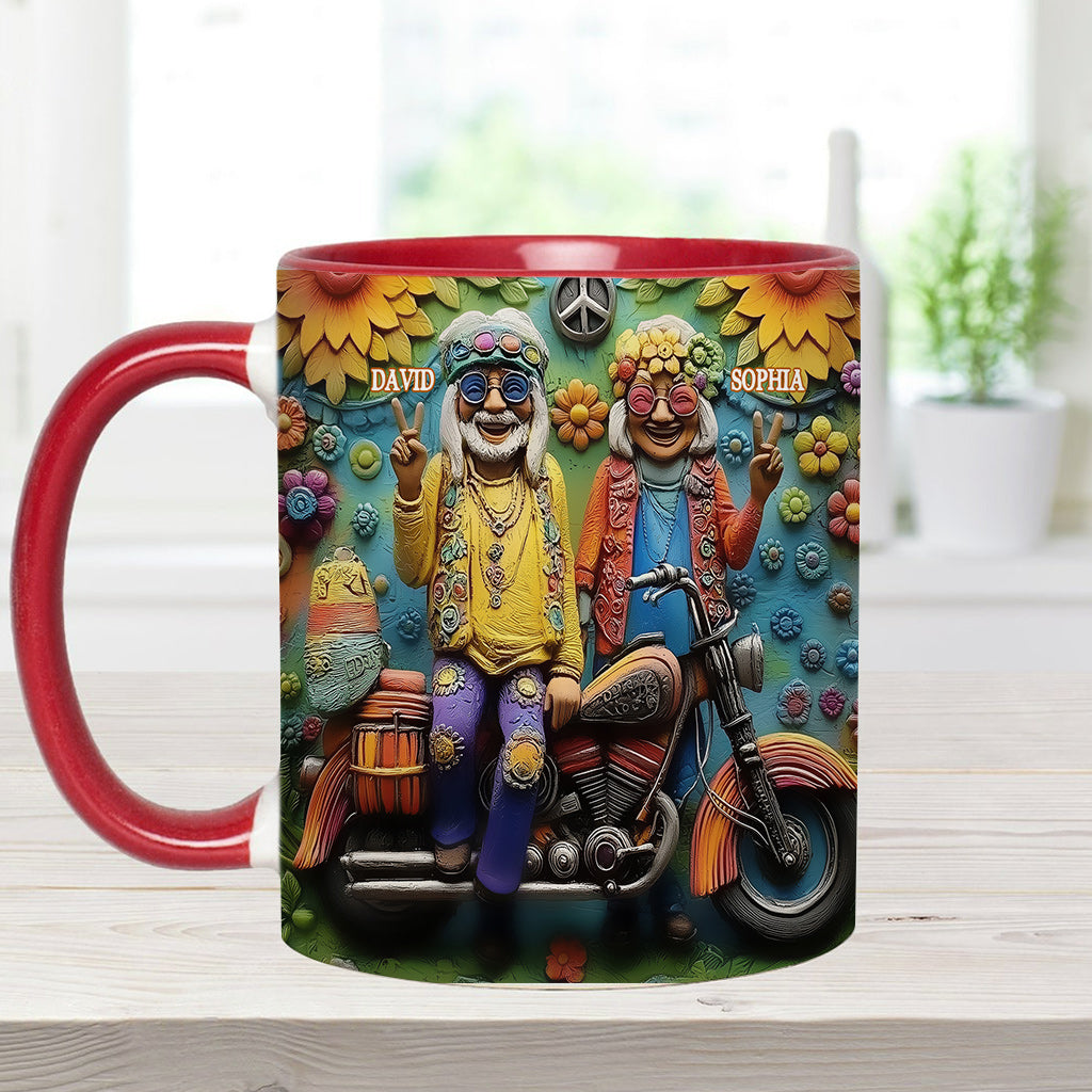 Amour et Paix - Mug personnalisé style hippie