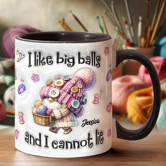 J'aime les grosses boules et je ne peux pas mentir - Mug personnalisé à motif crochet
