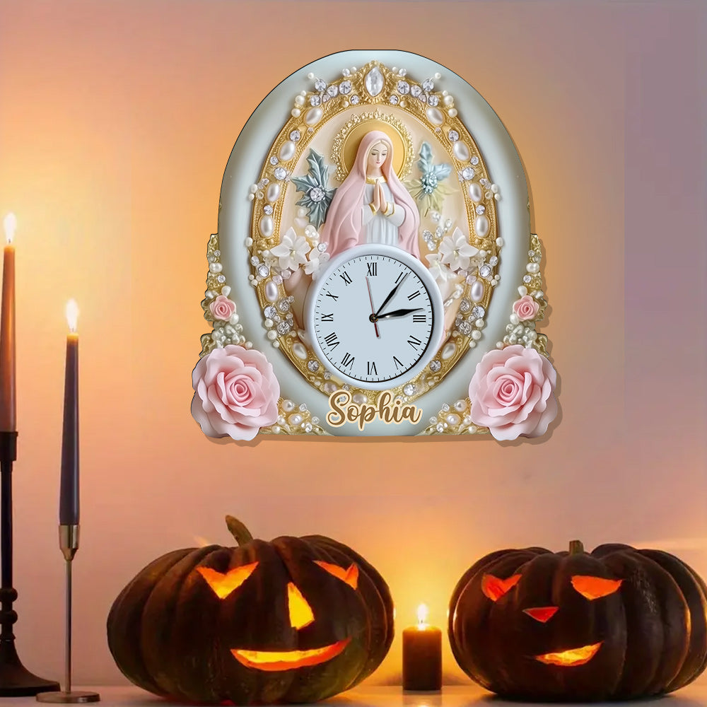 Croyant - Horloge murale lumineuse LED chrétienne personnalisée