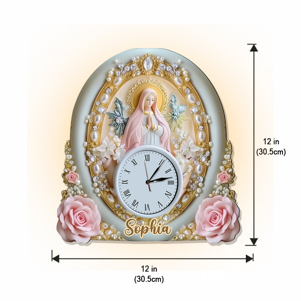 Croyant - Horloge murale lumineuse LED chrétienne personnalisée