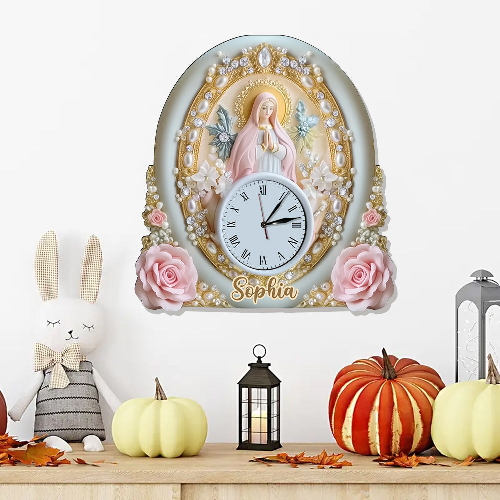 Croyant - Horloge murale lumineuse LED chrétienne personnalisée