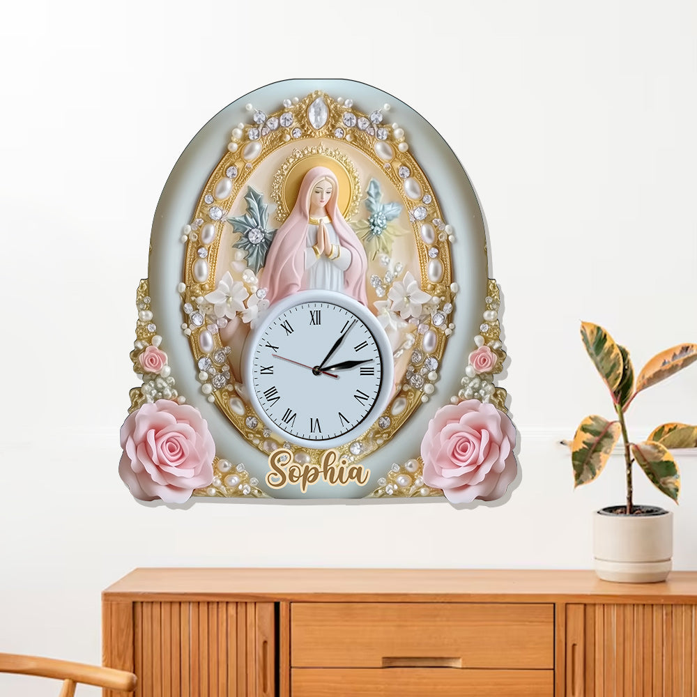 Croyant - Horloge murale lumineuse LED chrétienne personnalisée