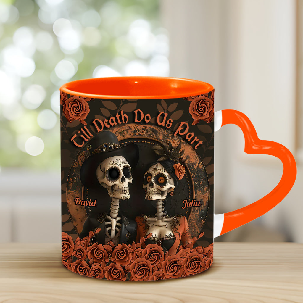 Til Death Do Us Part - Personalized Couple Heart Handle Mug