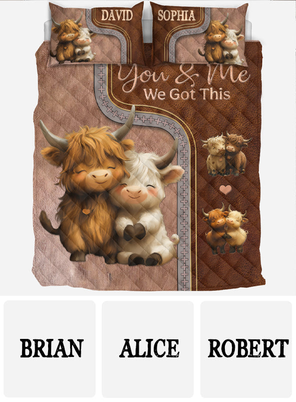 „Du und ich, wir schaffen das“ – personalisiertes Quilt-Set