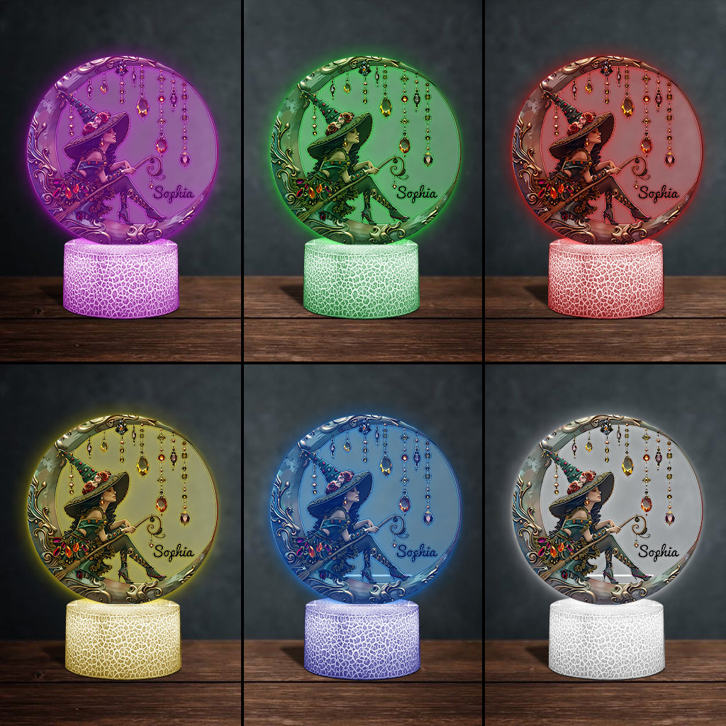 Beautiful Witch - Personalized Witch Shaped Plaque Light Base