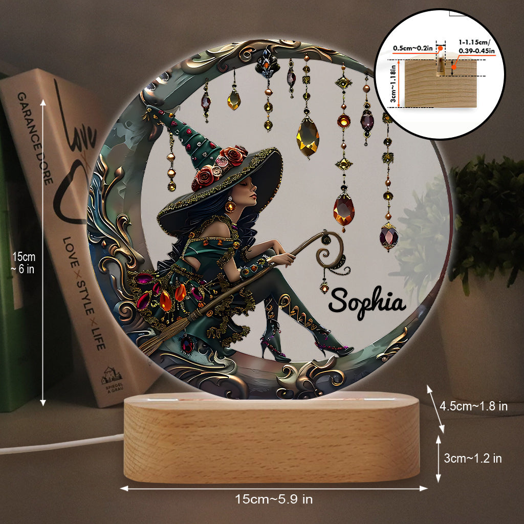 Beautiful Witch - Personalized Witch Shaped Plaque Light Base